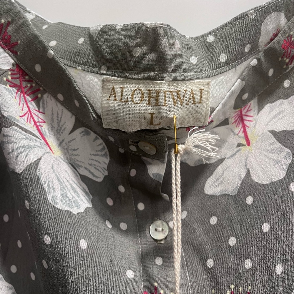 Alohiwai Gray Floral Button skirt
